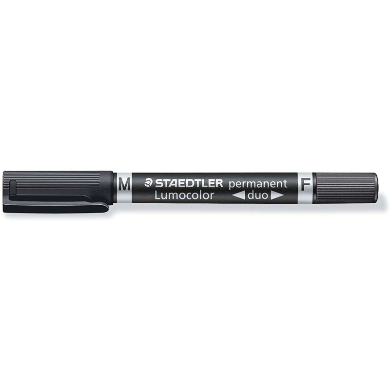 Staedtler Lumocolor 348 Pennarello permanente a doppia punta - Asciugatura rapida - Colore nero