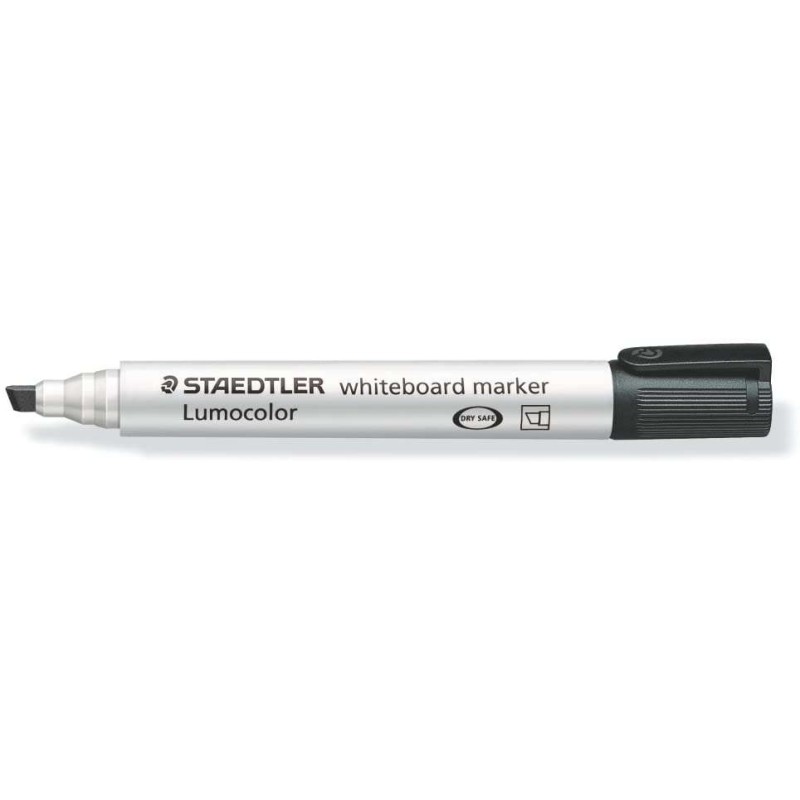 Staedtler Lumocolor 351 Pennarello per lavagna bianca - Punta a scalpello 2 - 5 mm circa - Asciugatura rapida - Colore nero