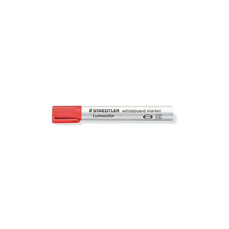 Staedtler Lumocolor 351 Pennarello per lavagna bianca - Punta rotonda - Linea 2 mm - Cappuccio con clip - Colore rosso
