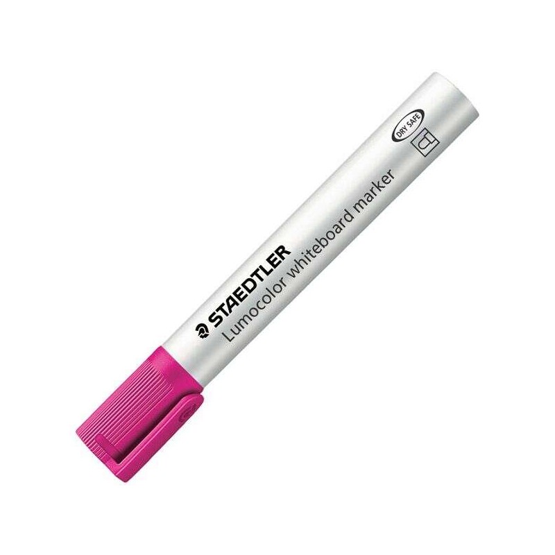 Staedtler Lumocolor 351 Pennarello per lavagna bianca - Punta rotonda - Linea 2 mm - Cappuccio con clip - Colore rosa