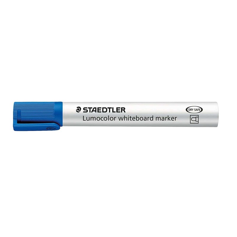 Staedtler Lumocolor 351 Pennarello per lavagna bianca - Punta rotonda - Linea 2 mm - Cappuccio con clip - Colore blu