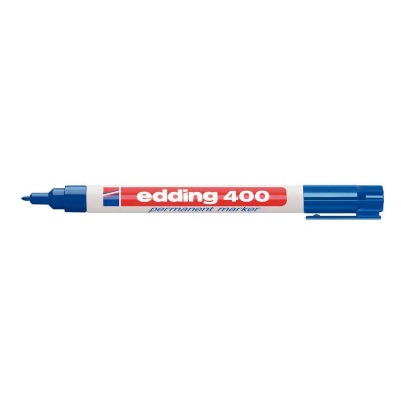 Pennarello indelebile Edding 400 - Punta tonda - Tratto 1 mm. - Ricaricabile - Asciugatura rapida - Colore blu