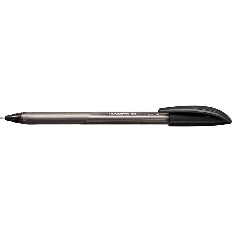 Penna a sfera Staedtler Ball 4320 M 1 mm - Scrittura fluida - Corpo triangolare - Colore nero