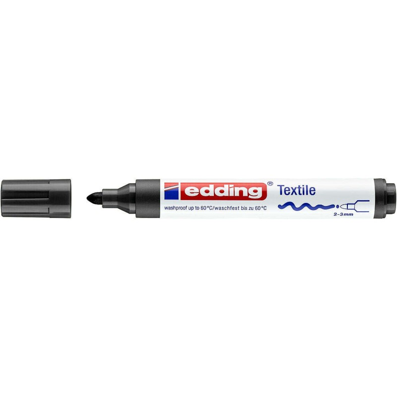 Edding 4500 Pennarello permanente per tessuti - Punta rotonda - Linea tra 2 e 3 mm - Odore neutro - Asciugatura rapida - Colore