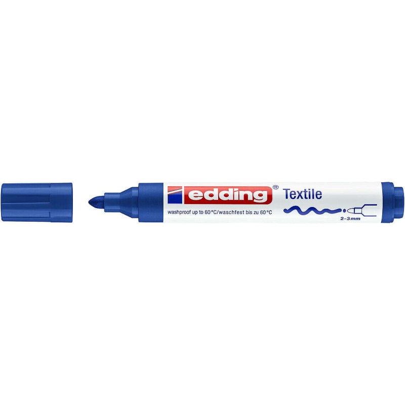 Edding 4500 Pennarello permanente per tessuti - Punta Rotonda - Linea tra 2 e 3 mm - Odore neutro - Asciugatura rapida - Colore