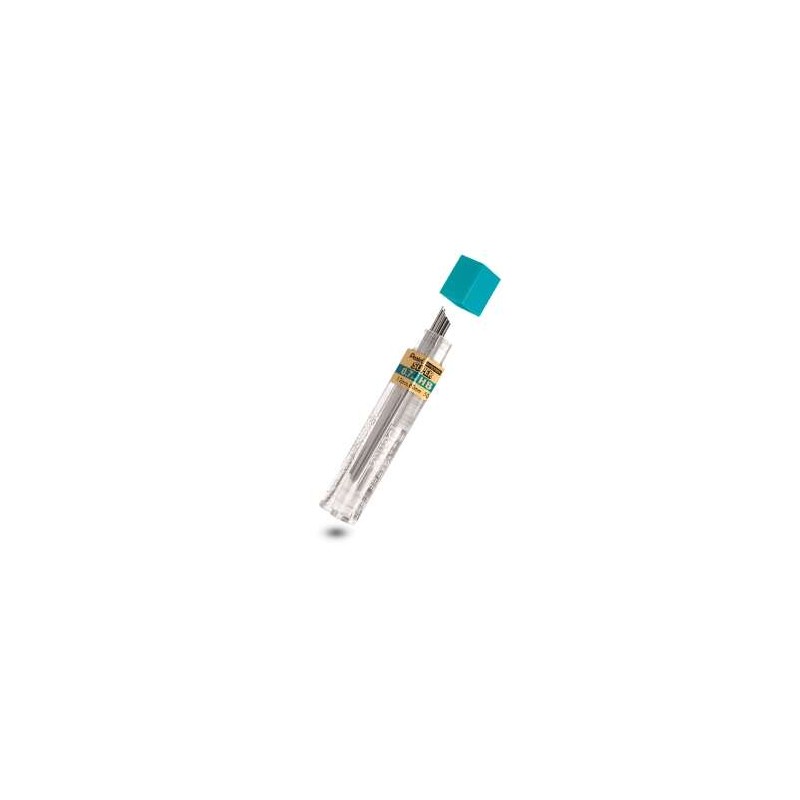 Tubo Pentel Hi-Polymer da 12 mine in grafite - Durezza HB - Corsa 0.7 mm - Alta resistenza
