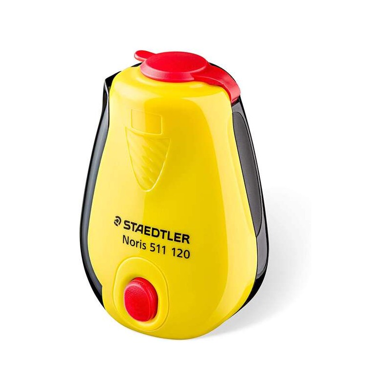 Temperamatite Staedtler Noris con deposito - 1 foro - Affilatura in entrambe le direzioni - Colore giallo