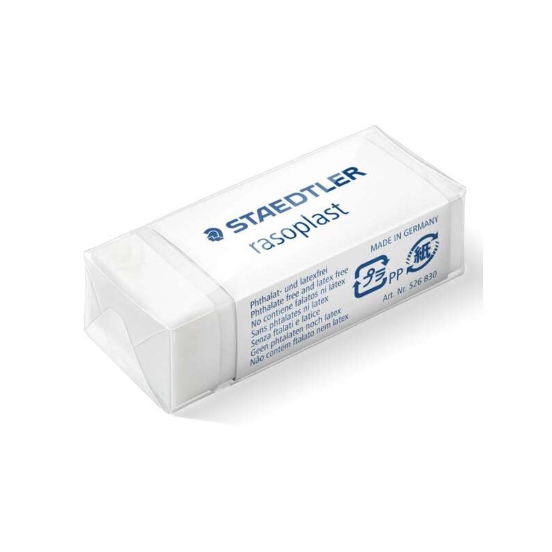 Gomma Staedtler Rasoplast 526 B30 - Cancellazione di alta qualità - Scarti minimi - Colore bianco