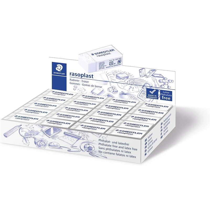 Gomma Staedtler Rasoplast 526 B40 - Cancellazione di alta qualità - Scarti minimi - Colore bianco