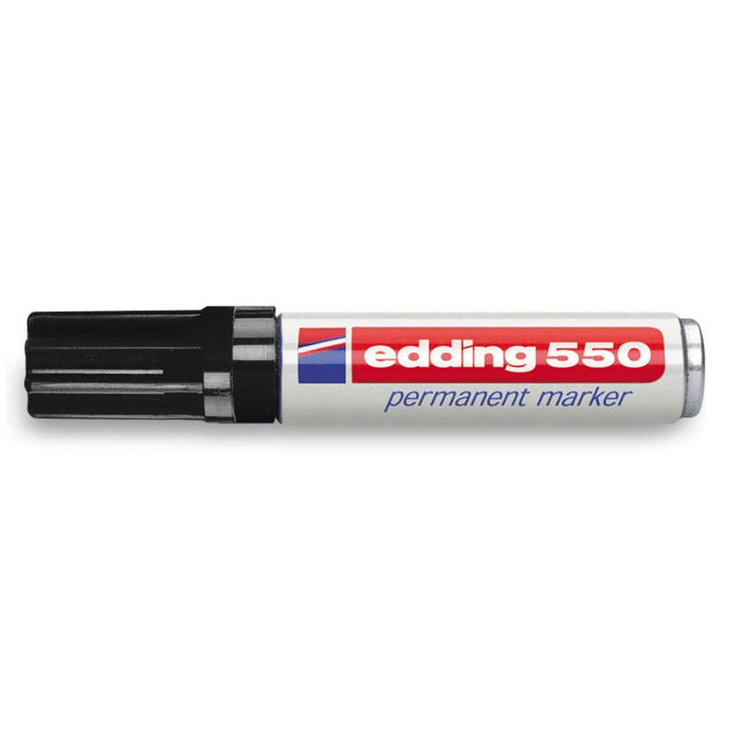 Pennarello Indelebile Edding 550 - Punta Tonda - Tratto tra 3 e 4 mm. - Ricaricabile - Asciugatura rapida - Colore nero