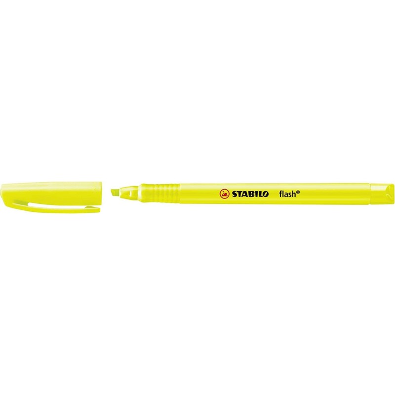 Pennarello fluorescente Stabilo Flash - Formato tascabile - Linea da 1 e 3.5 mm - Inchiostro a base acqua - Colore giallo