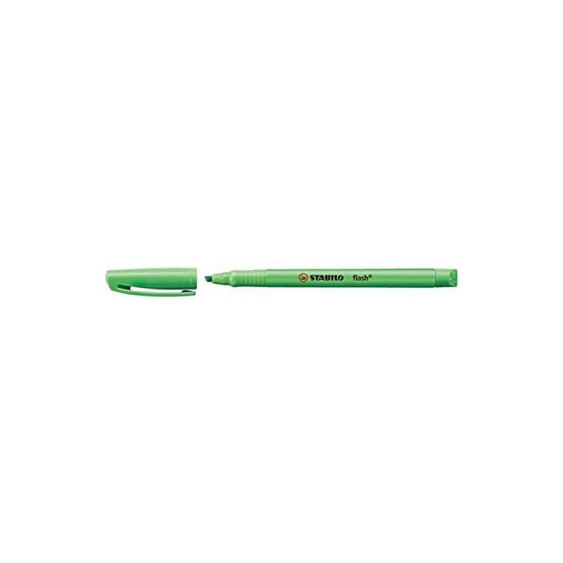 Pennarello fluorescente Stabilo Flash - Formato tascabile - Linea da 1 e 3.5 mm - Inchiostro a base acqua - Colore verde