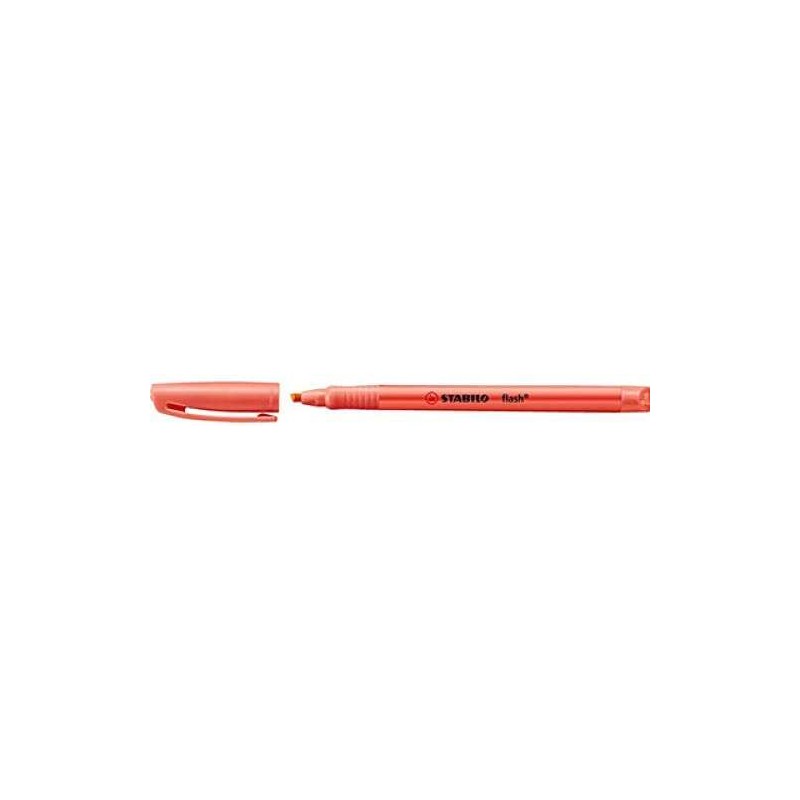 Pennarello fluorescente Stabilo Flash - Formato tascabile - Tratto da 1 e 3.5 mm - Inchiostro a base acqua - Colore rosso