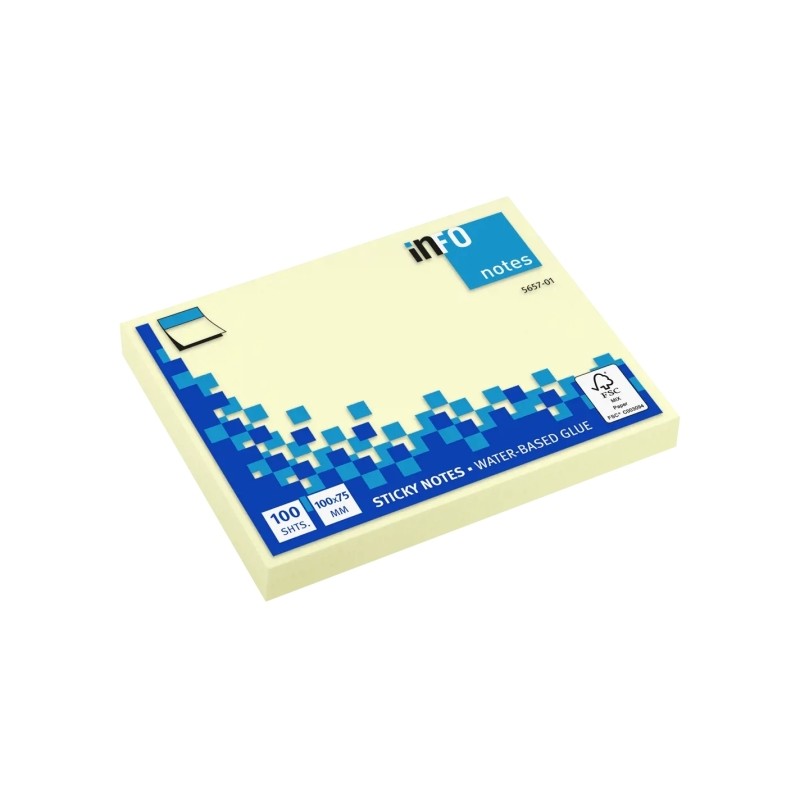 Blocco inFO di Global Notes da 100 foglietti adesivi 100 x 75 mm - Certificazione FSC? - Colore giallo
