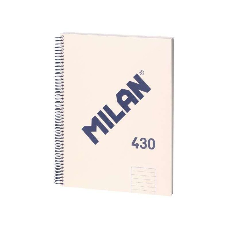 Quaderno Spirale Serie Milano 1918 Formato A4 Righe 7mm - 80 Fogli da 95 gr/mq - Microperforato. 4 Fori - Colore Beige