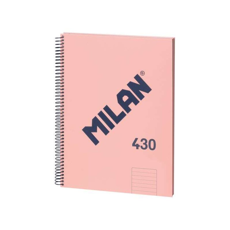 Quaderno Spirale Serie Milano 1918 Formato A4 Righe 7mm - 80 Fogli da 95 gr/mq - Microperforato. 4 Fori - Colore Rosa