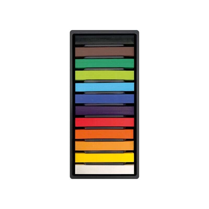 Milan Art Confezione da 12 Pastelli Tenui - Colori Intensi e Brillanti - Resistenti alla Luce - Miscelabili - Colori Assortiti