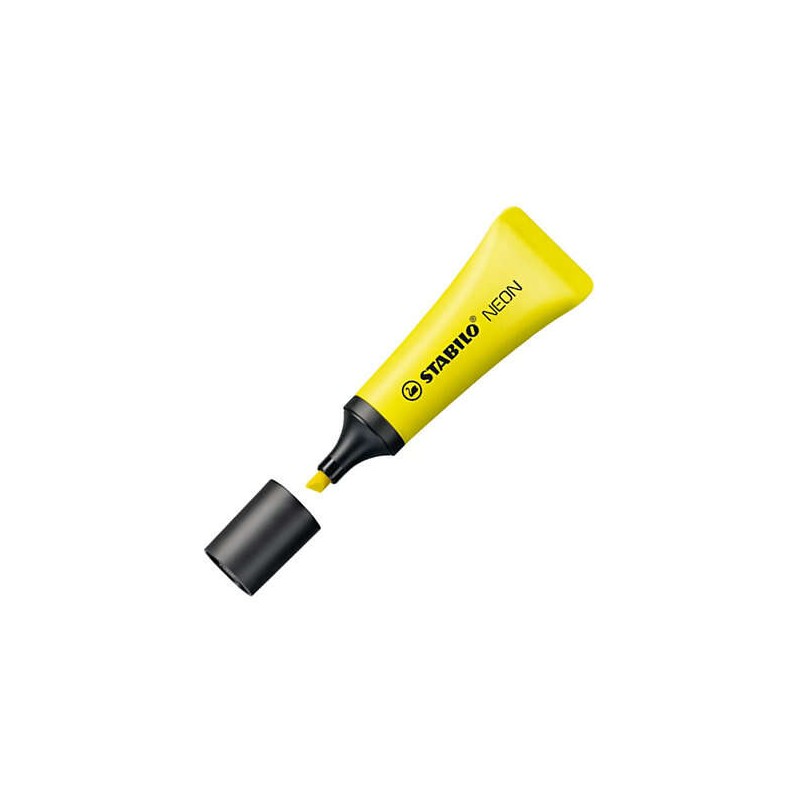 Pennarello fluorescente Stabilo Neon 72 - Linea tra 2 e 5 mm - Inchiostro a base acqua - Corpo a forma di tubo - Colore giallo