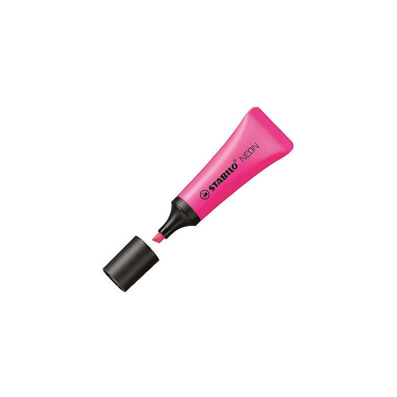 Pennarello Fluorescente Stabilo Neon 72 - Linea tra 2 e 5 mm - Inchiostro a base acqua - Corpo a forma di tubo - Colore rosa