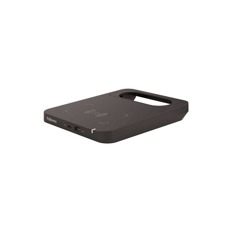 Caricabatterie Wireless Fellowes Stem - 2 Porte USB - Ricarica Rapida - Colore Nero