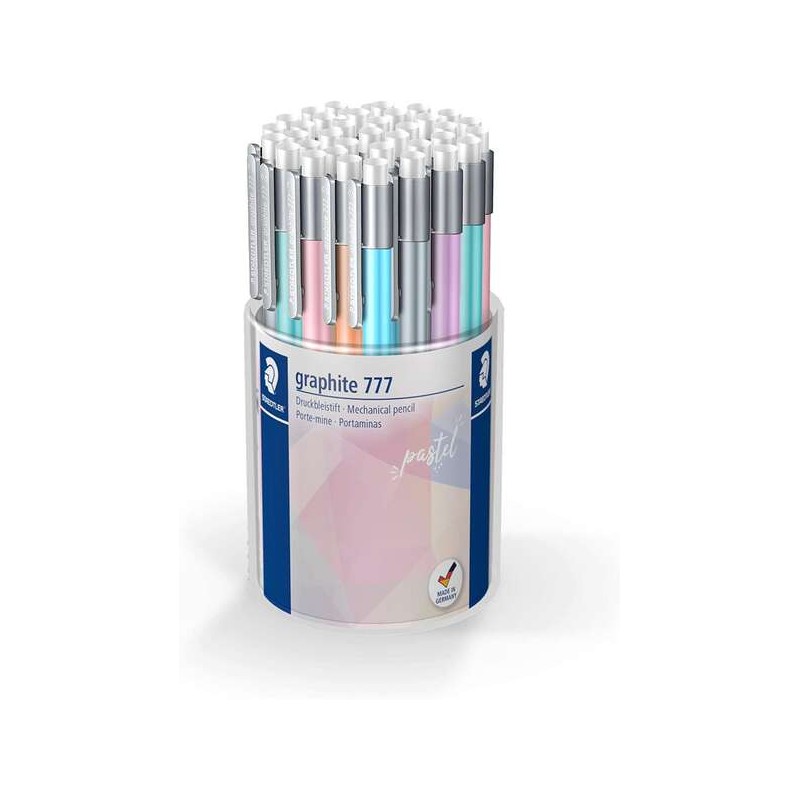Staedtler Graphite 777 Confezione da 36 matite meccaniche - Corsa 0.5 mm - Corpo gommato - Colori assortiti