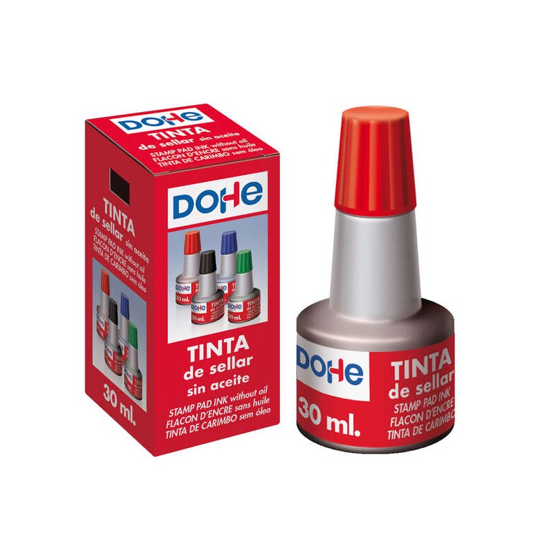 Inchiostro Dohe per tamponi e timbri 30ml - Rosso