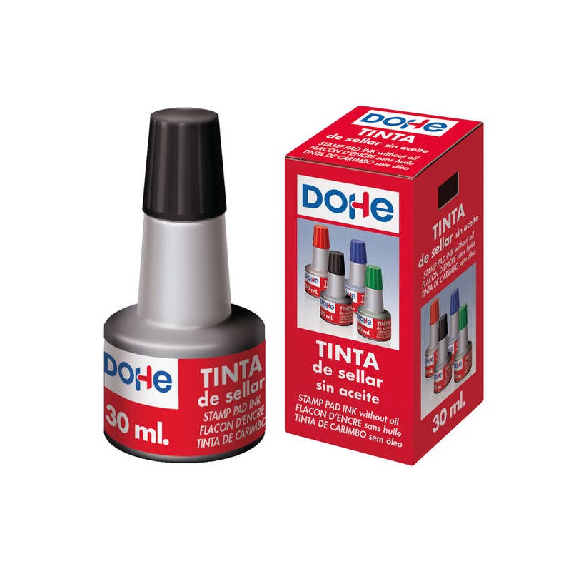 Inchiostro Dohe per tamponi e timbri 30ml - Colore Nero
