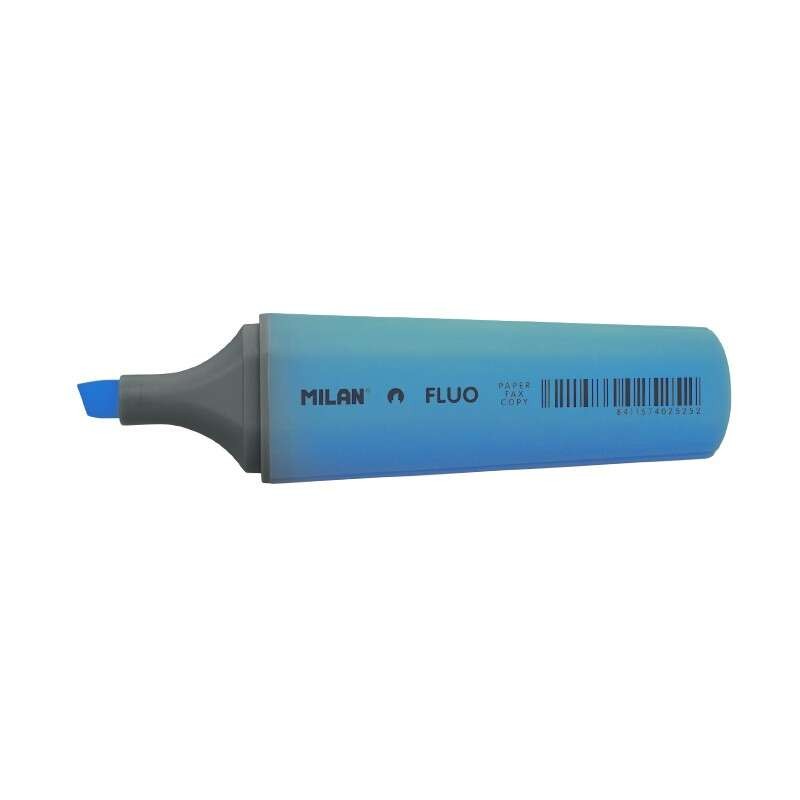 Pennarello fluorescente Milan - Punta a scalpello 1 - 4.8 mm - Colore blu