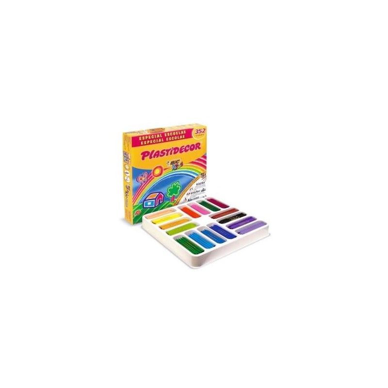 Bic Kids Plastidecor Scatola da 352 Matite Cera - Extra Resistenti - Facili da Temperare - Non Sbavano