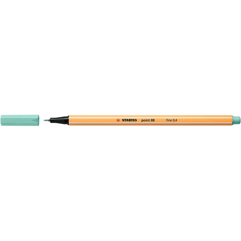 Pennarello Stabilo Point 88 con punta a fibra fine - Tratto da 0.4 mm - Inchiostro a base acqua - Colore eucalipto