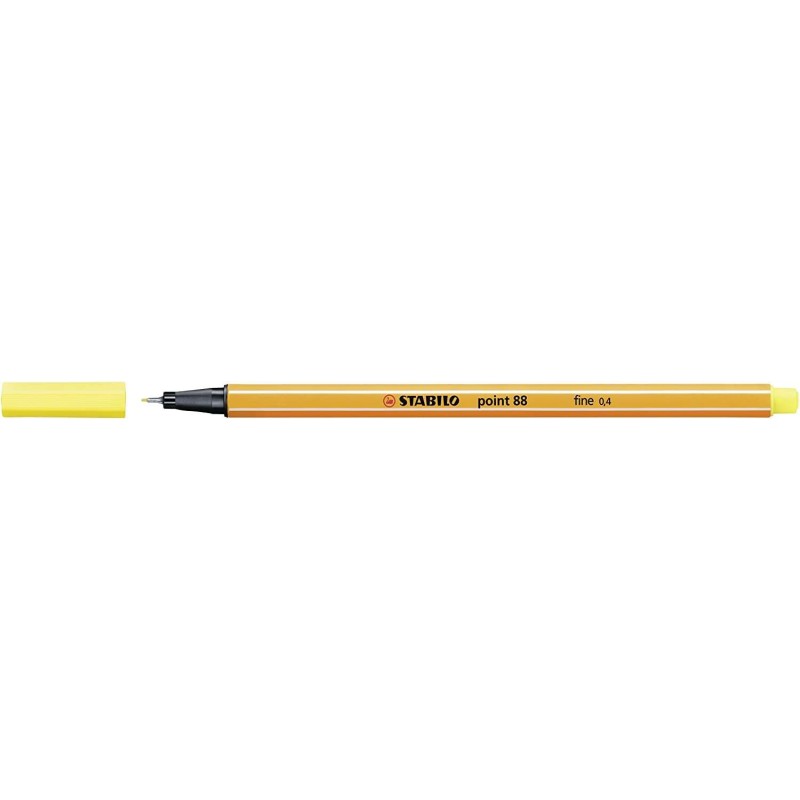 Pennarello Punta Fibra Fine Stabilo Point 88 - Linea 0.4 mm - Inchiostro a base acqua - Colore Giallo Limone