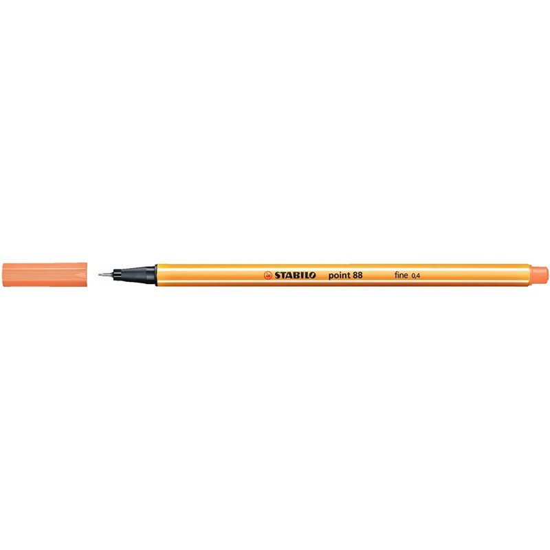 Pennarello Stabilo Point 88 con punta a fibra fine - Tratto da 0.4 mm - Inchiostro a base acqua - Colore albicocca