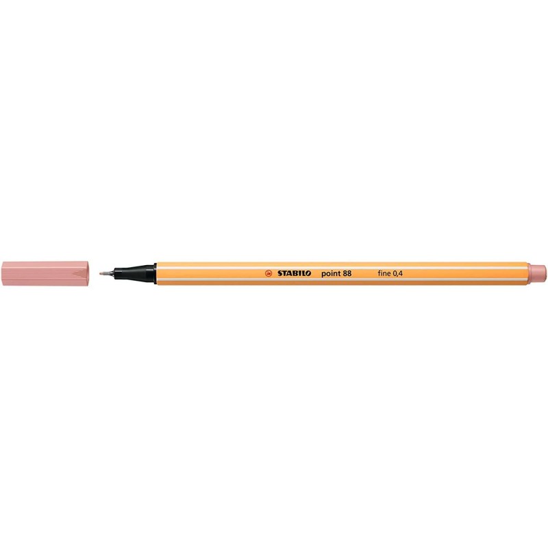 Pennarello Stabilo Point 88 con punta a fibra fine - Tratto da 0.4 mm - Inchiostro a base acqua - Colore blush