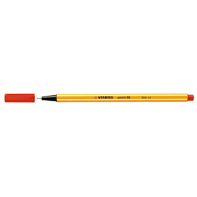 Pennarello Punta Fibra Fine Stabilo Point 88 - Linea 0.4 mm - Inchiostro a base acqua - Colore Rosso