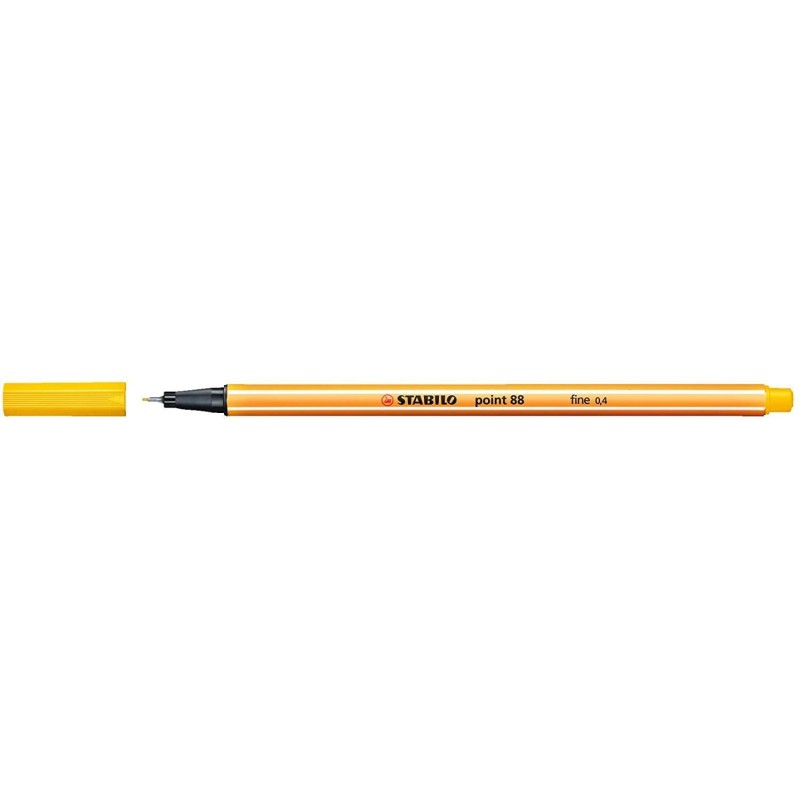 Pennarello Punta Fibra Fine Stabilo Point 88 - Linea 0.4 mm - Inchiostro a base acqua - Colore Giallo