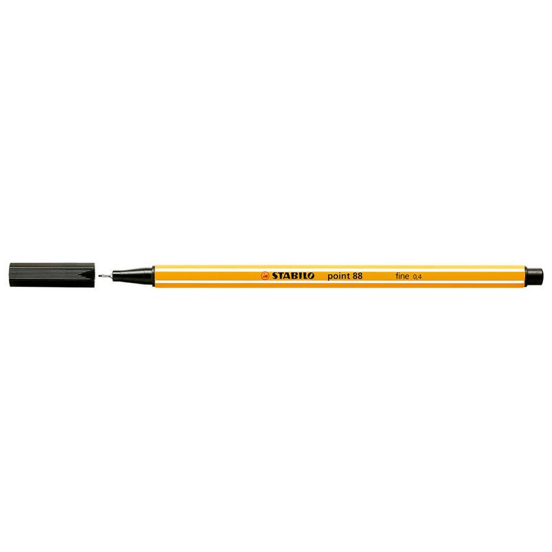 Pennarello Punta Fibra Fine Stabilo Point 88 - Linea 0.4 mm - Inchiostro a base acqua - Colore Nero