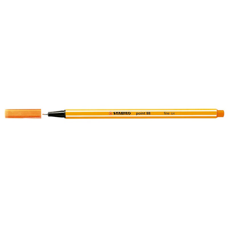 Pennarello Punta Fibra Fine Stabilo Point 88 - Linea 0.4 mm - Inchiostro a base acqua - Colore Arancione
