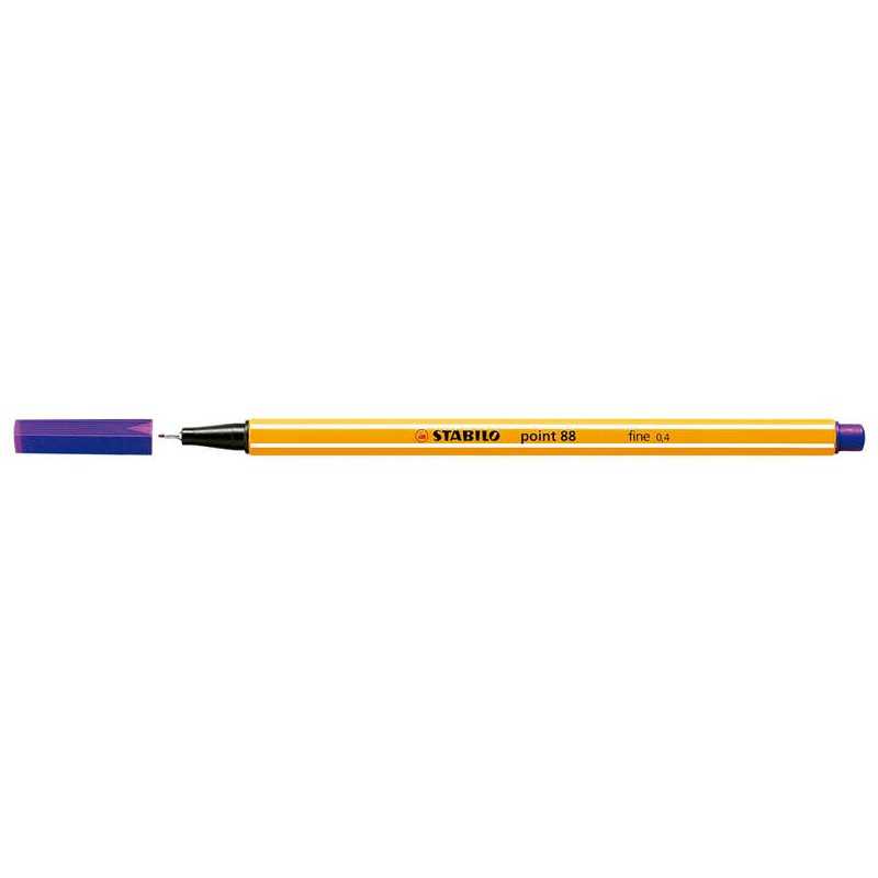 Pennarello Stabilo Point 88 punta a fibra fine - Tratto da 0.4 mm - Inchiostro a base acqua - Colore viola
