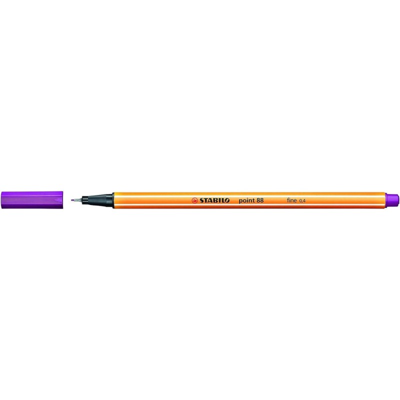 Pennarello Stabilo Point 88 punta a fibra fine - Tratto da 0.4 mm - Inchiostro a base acqua - Colore lilla