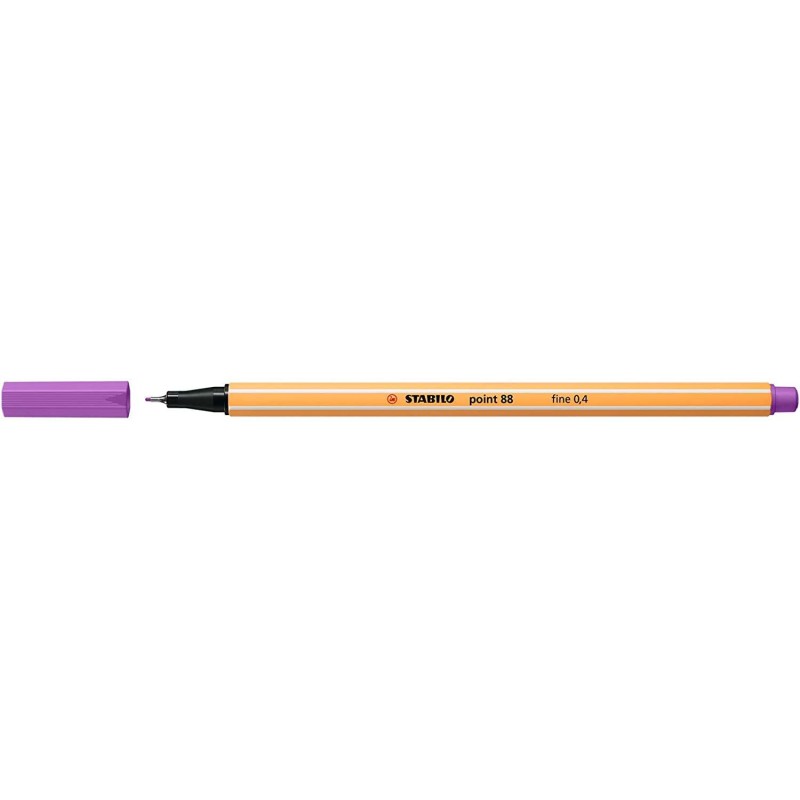 Pennarello Stabilo Point 88 con punta a fibra fine - Tratto da 0.4 mm - Inchiostro a base acqua - Colore prugna