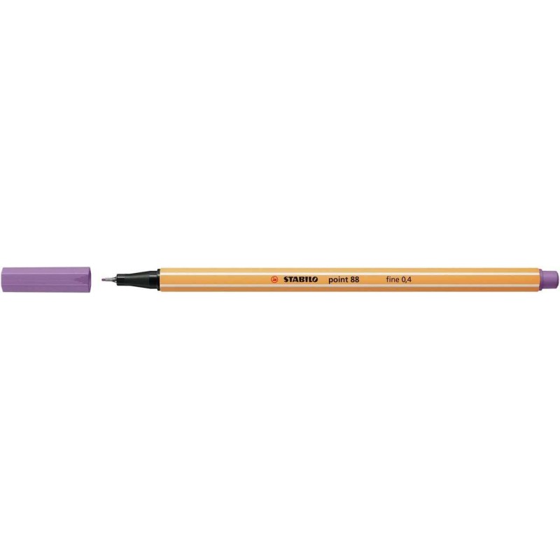 Pennarello Stabilo Point 88 con punta a fibra fine - Tratto da 0.4 mm - Inchiostro a base acqua - Colore lilla grigiastro