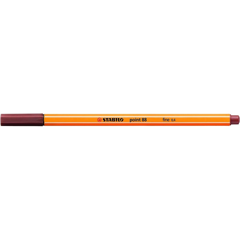 Pennarello Stabilo Point 88 con punta a fibra fine - Tratto da 0.4 mm - Inchiostro a base acqua - Colore Terra di Siena