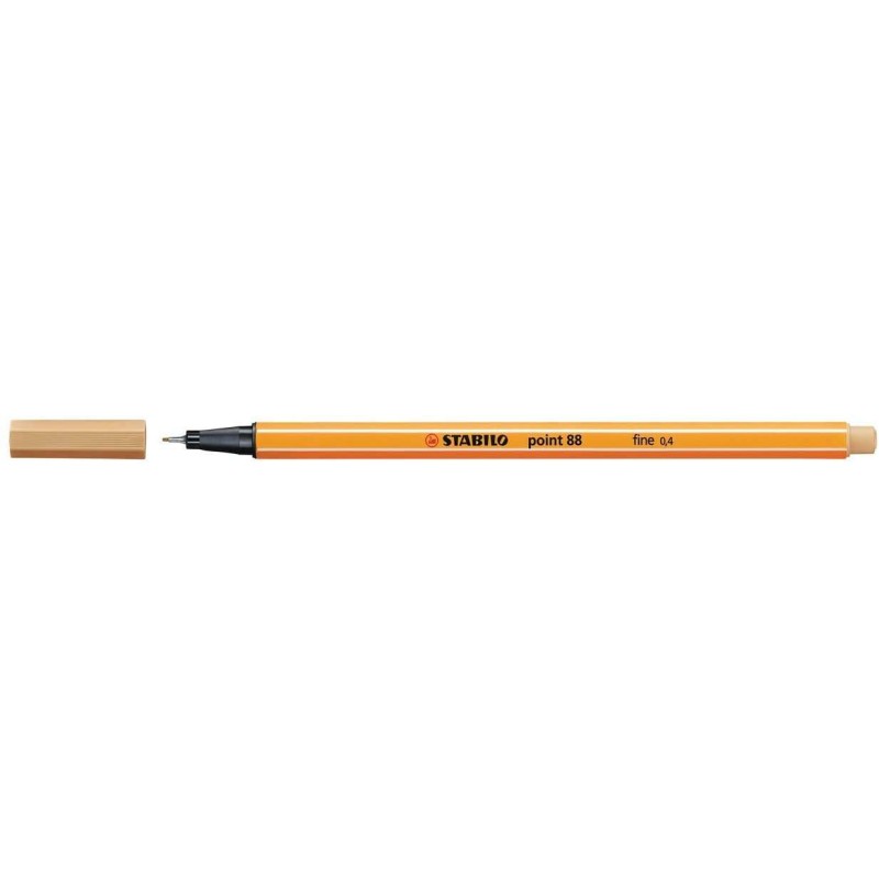 Pennarello Stabilo Point 88 punta a fibra fine - Tratto da 0.4 mm - Inchiostro a base acqua - Colore ocra chiaro