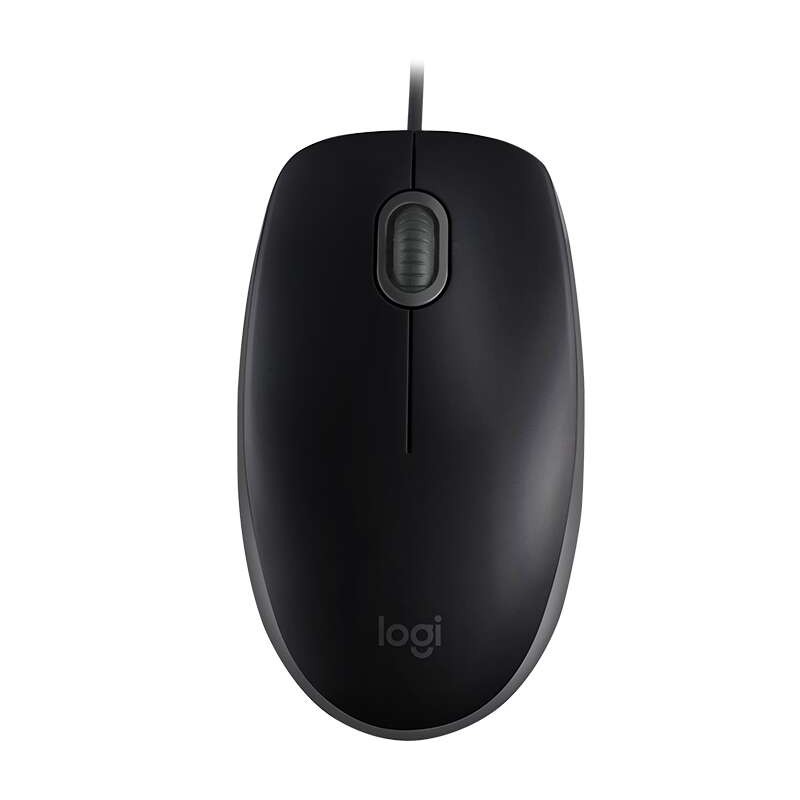 Mouse USB Logitech B110 Silent 1000 dpi - 3 pulsanti - Silenzioso - Uso ambidestro - Cavo da 1.80 m - Colore nero