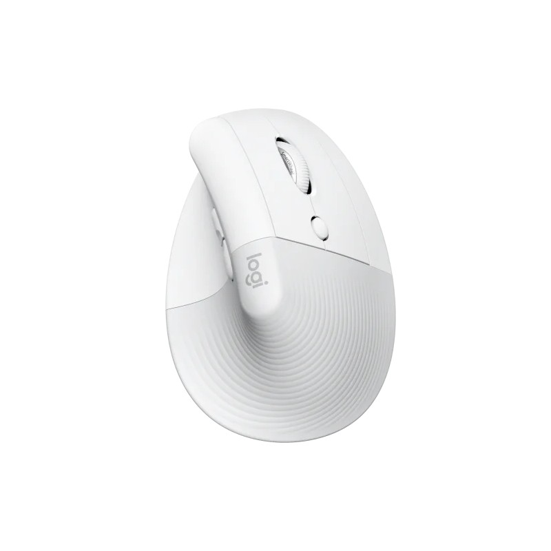 Logitech Lift Mouse verticale Bluetooth e USB Wireless 4000 dpi - 5 pulsanti - Utilizzo per destrimani - Colore bianco