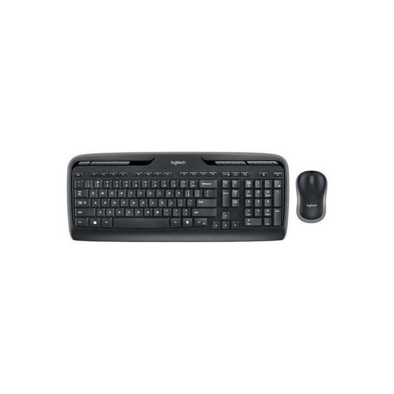 Pacchetto tastiera multimediale wireless Logitech MK330 + mouse 3 pulsanti - Uso ambidestro - Colore nero