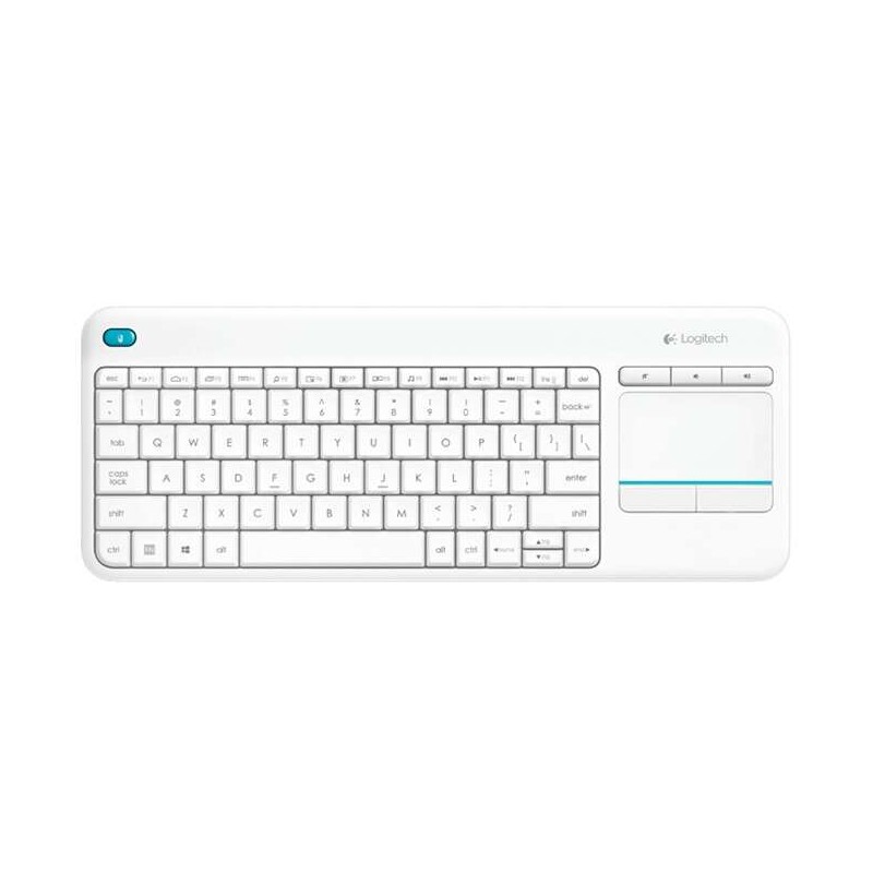 Logitech K400 Plus Tastiera wireless touchpad - PC. TV - Bianca