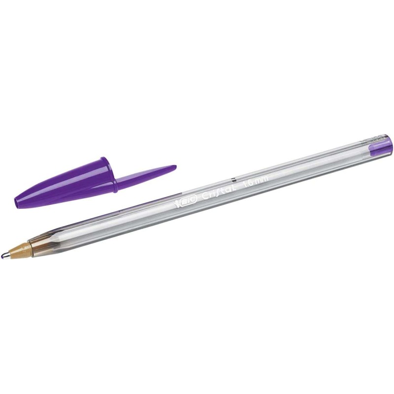 Penna roller Bic Cristal Fun - Punta spessa 1.6 mm - Inchiostro a base di olio - Viola