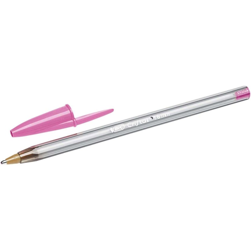Penna roller Bic Cristal Fun - Punta spessa 1.6 mm - Inchiostro a base di olio - Colore rosa