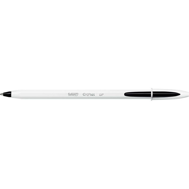 Penna roller Bic Cristal Up - Punta da 1.2 mm - Inchiostro a base di olio - Corpo bianco - Colore nero